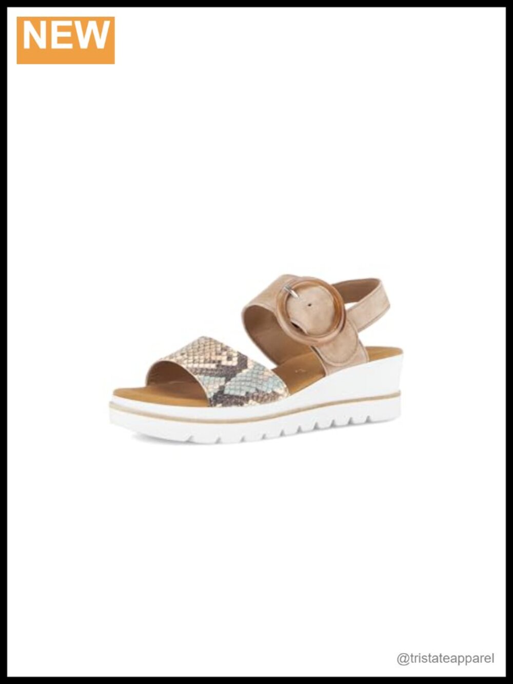 Wedge Sandals with Adjustable Buckle Ankle Strap and Cushioned Footbed for